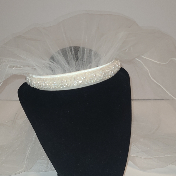 Other - First Communion White Beaded Headband With Veil
